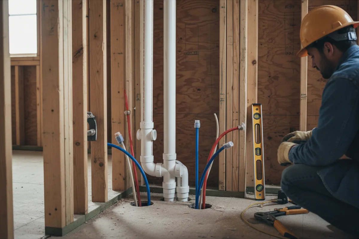 Drain and supply rough-in during Drain Cleaning in Mahanoy City